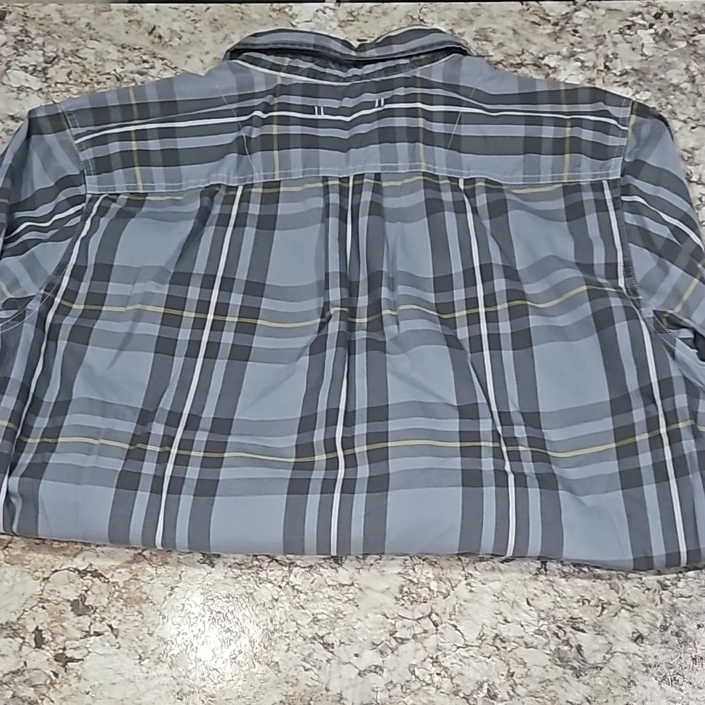 Size 2XL XXL Men's Grey Plaid Long Sleeve Button-Down Shirt by The North Face